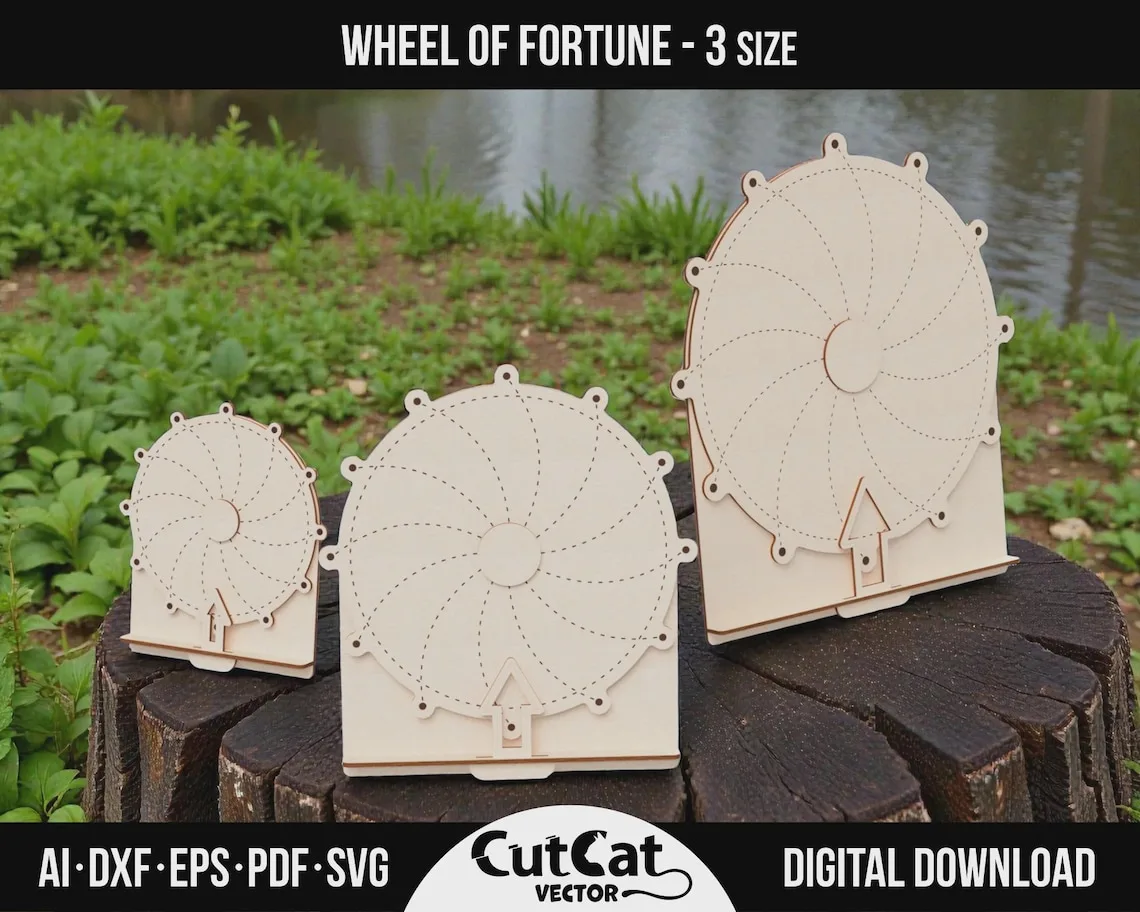 Spinning Prize Wheel laser cut file – view 2