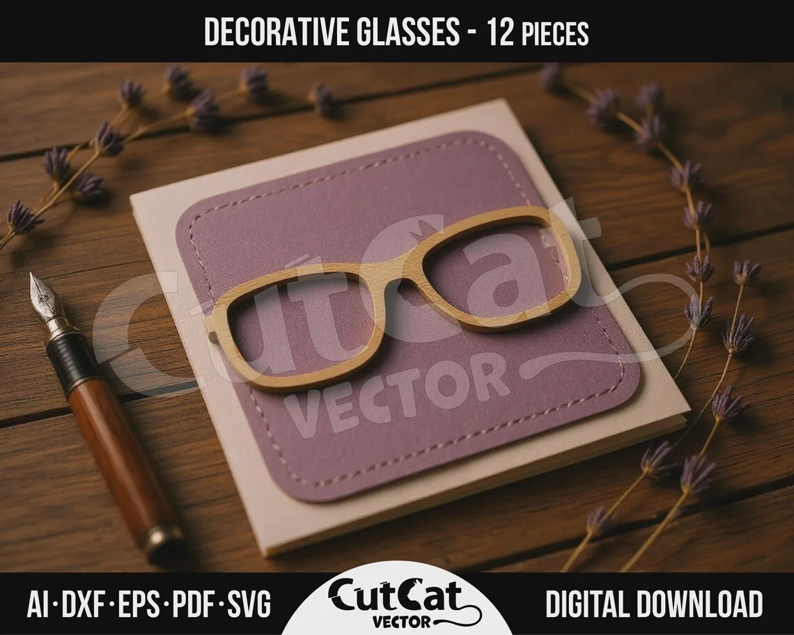 Decorative Eyeglasses laser cut file – view 5
