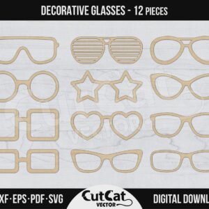 Decorative Eyeglasses laser cut file