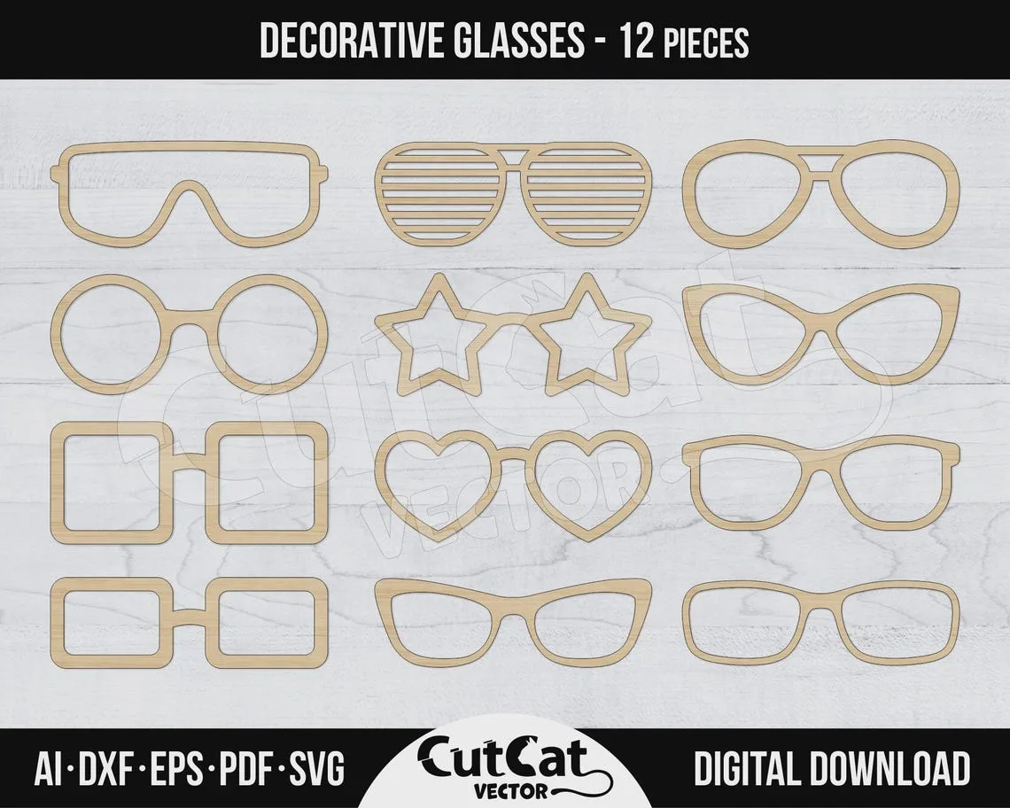 Decorative Eyeglasses laser cut file