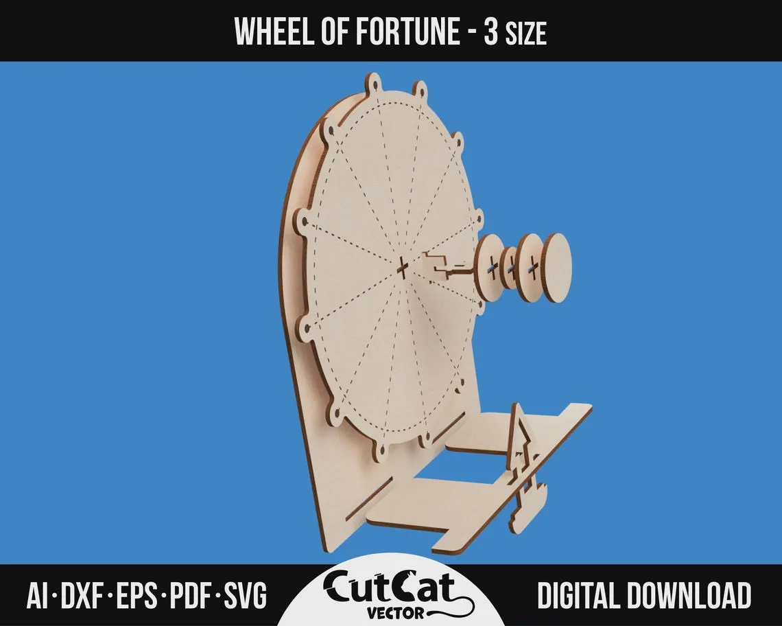 Spinning Prize Wheel laser cut file – view 3