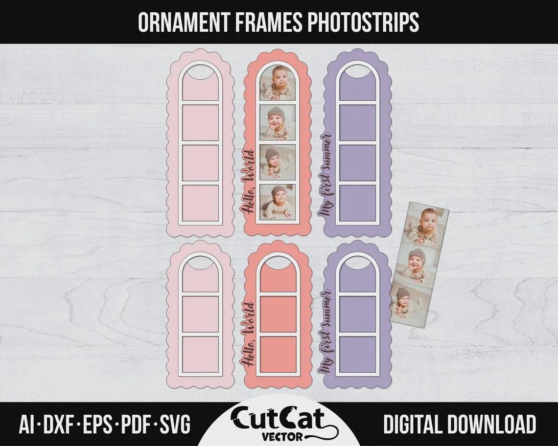 Ornament Photo Strip Frame laser cut file