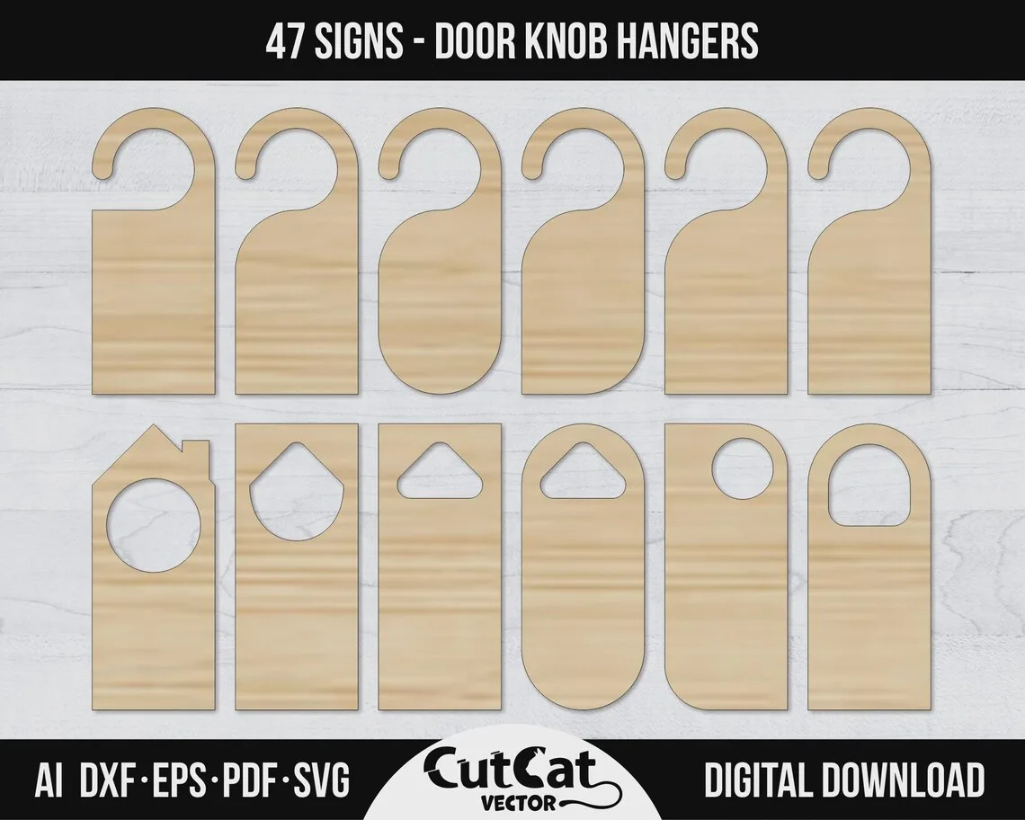 Door Hanger Bundle laser cut file – view 4
