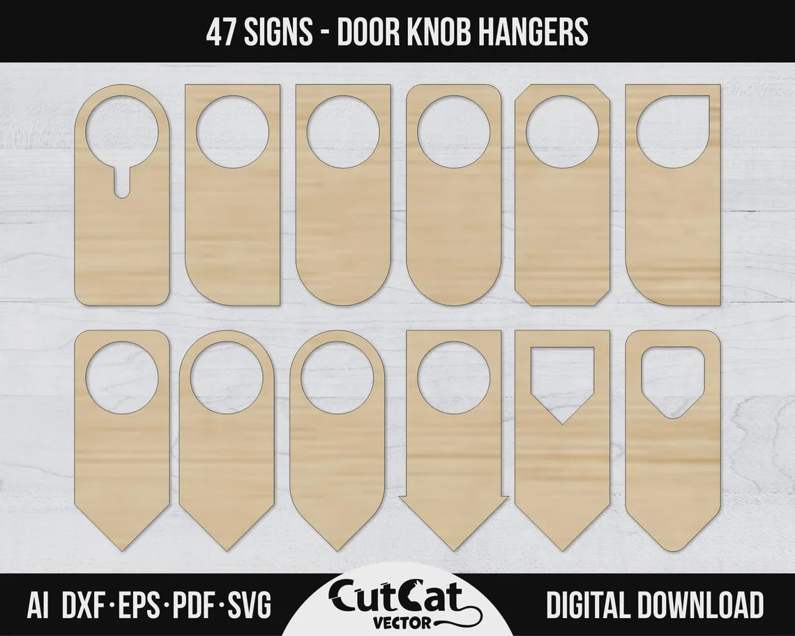 Door Hanger Bundle laser cut file – view 3