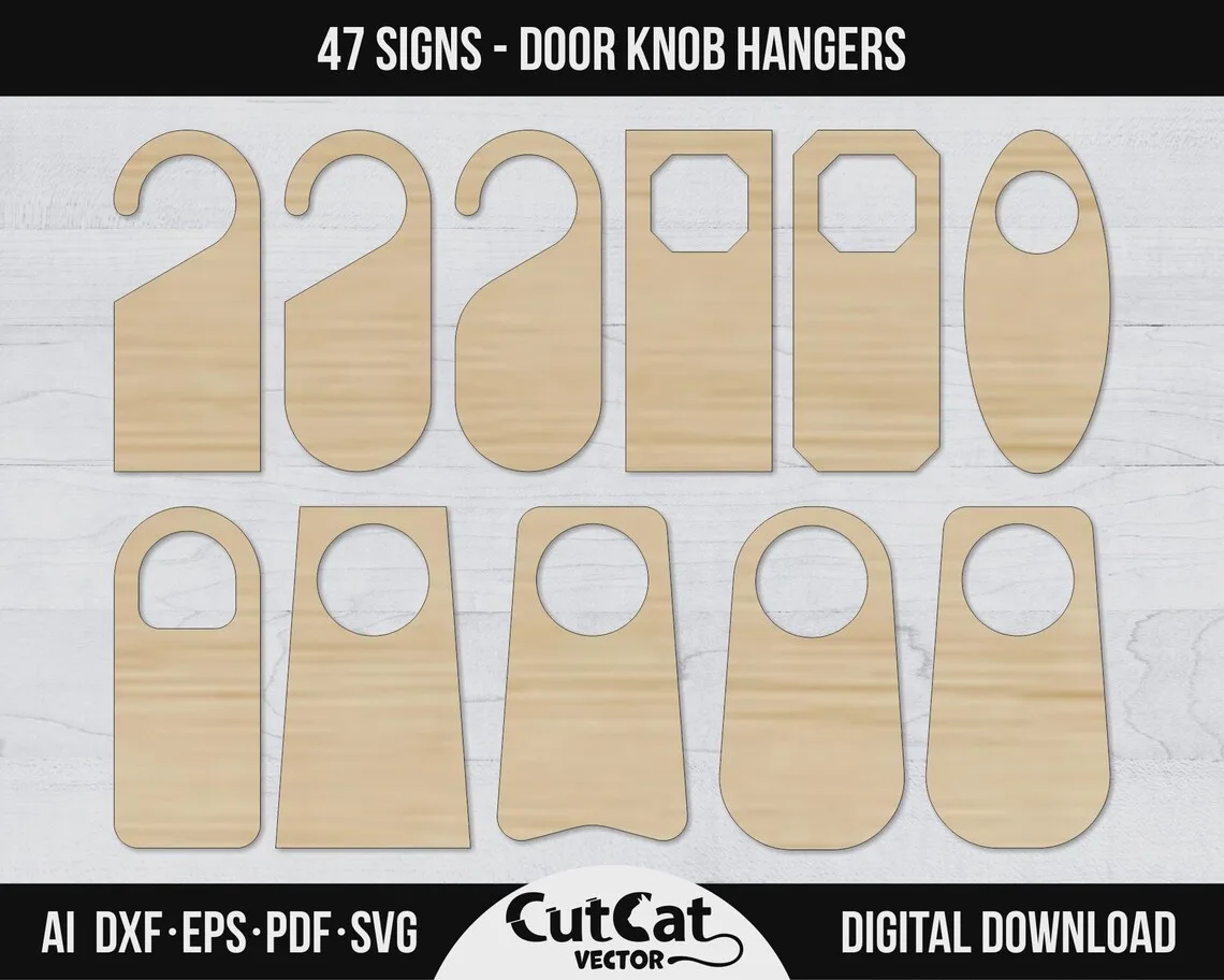 Door Hanger Bundle laser cut file – view 5