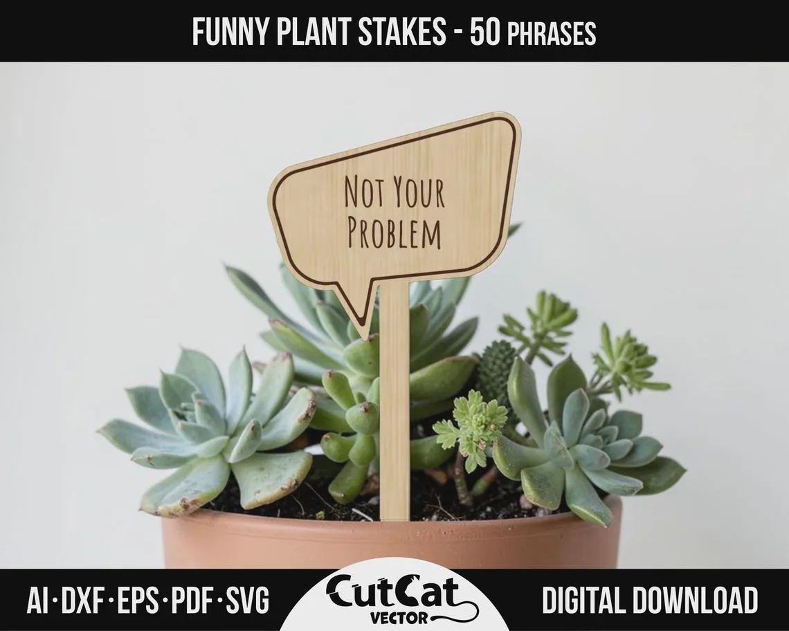 Funny Plant Stakes laser cut file – view 4