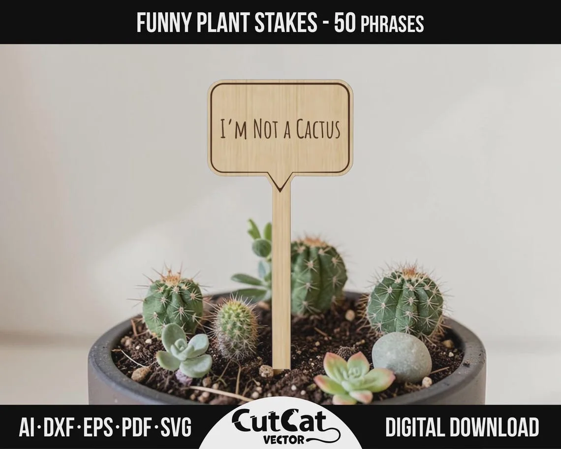 Funny Plant Stakes laser cut file – view 5