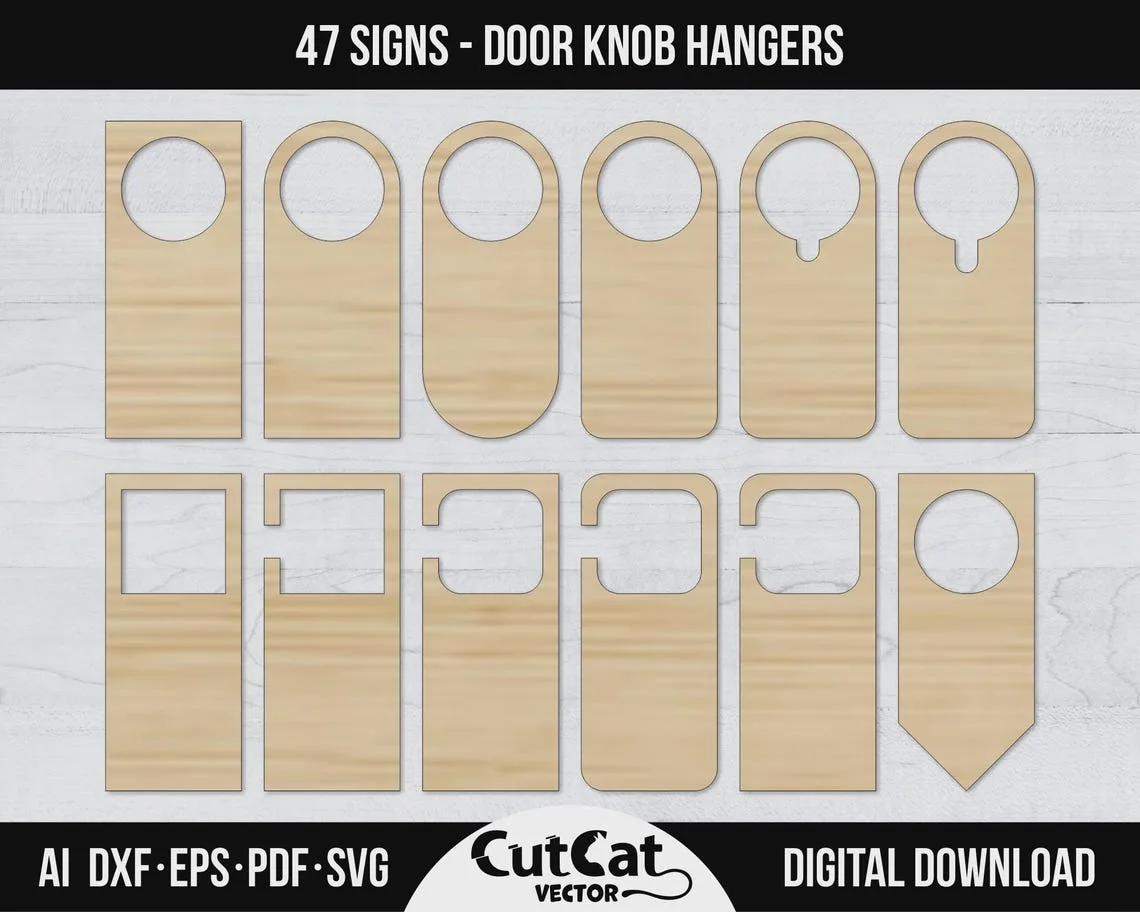 Door Hanger Bundle laser cut file – view 2