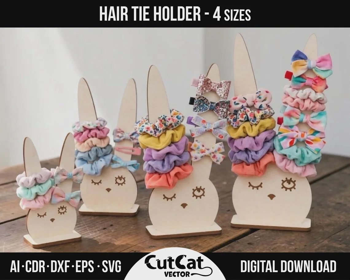Hair Tie Holder laser cut file – view 3