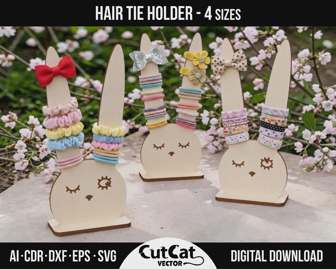 Hair Tie Holder laser cut file – view 4