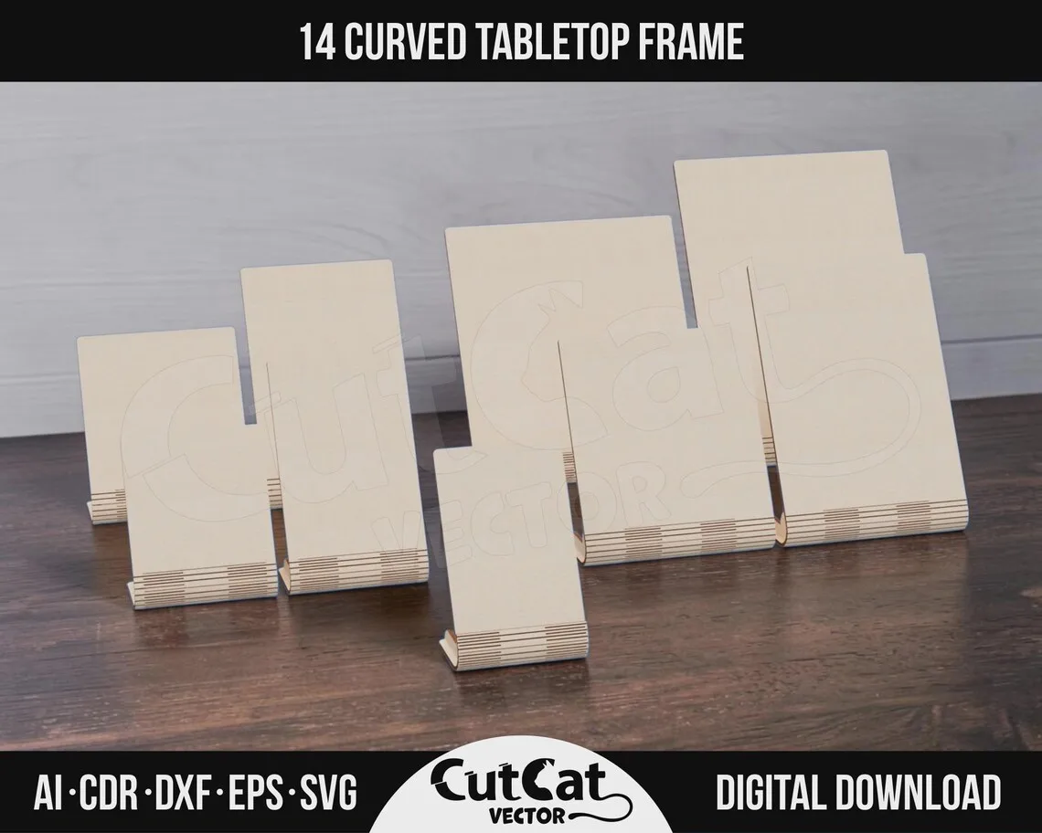 Curved Photo Frame Bundle laser cut file – view 2