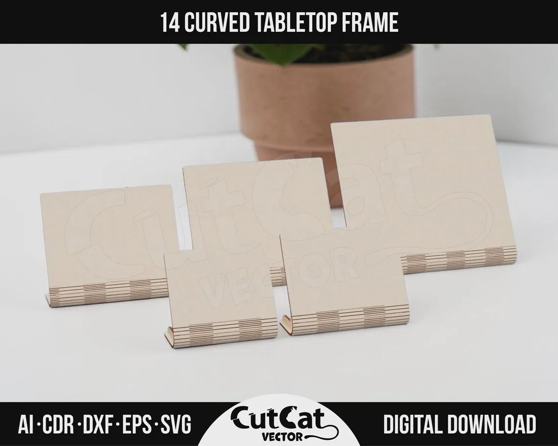 Curved Photo Frame Bundle laser cut file – view 4