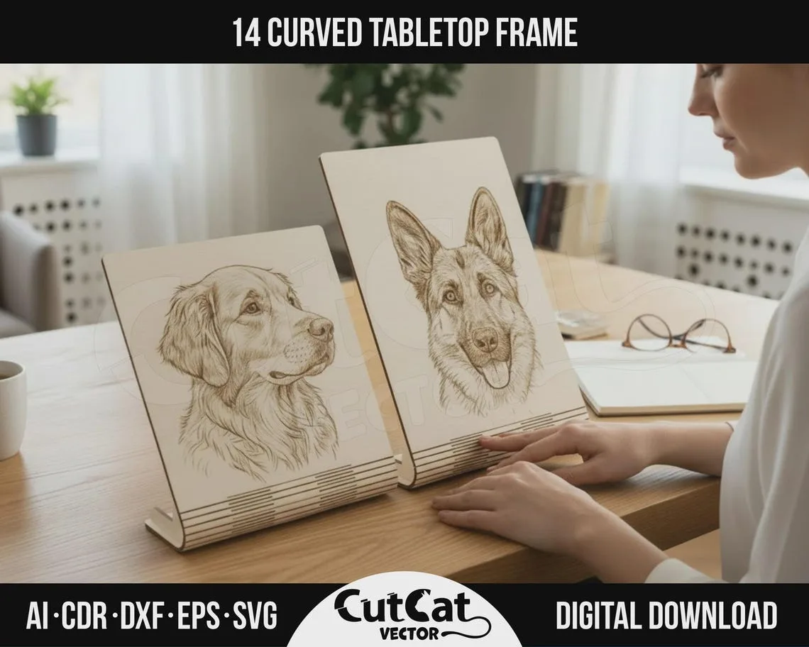 Curved Photo Frame Bundle laser cut file – view 3