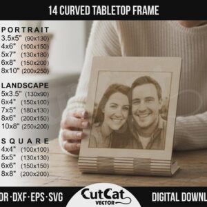 Curved Photo Frame Bundle laser cut file