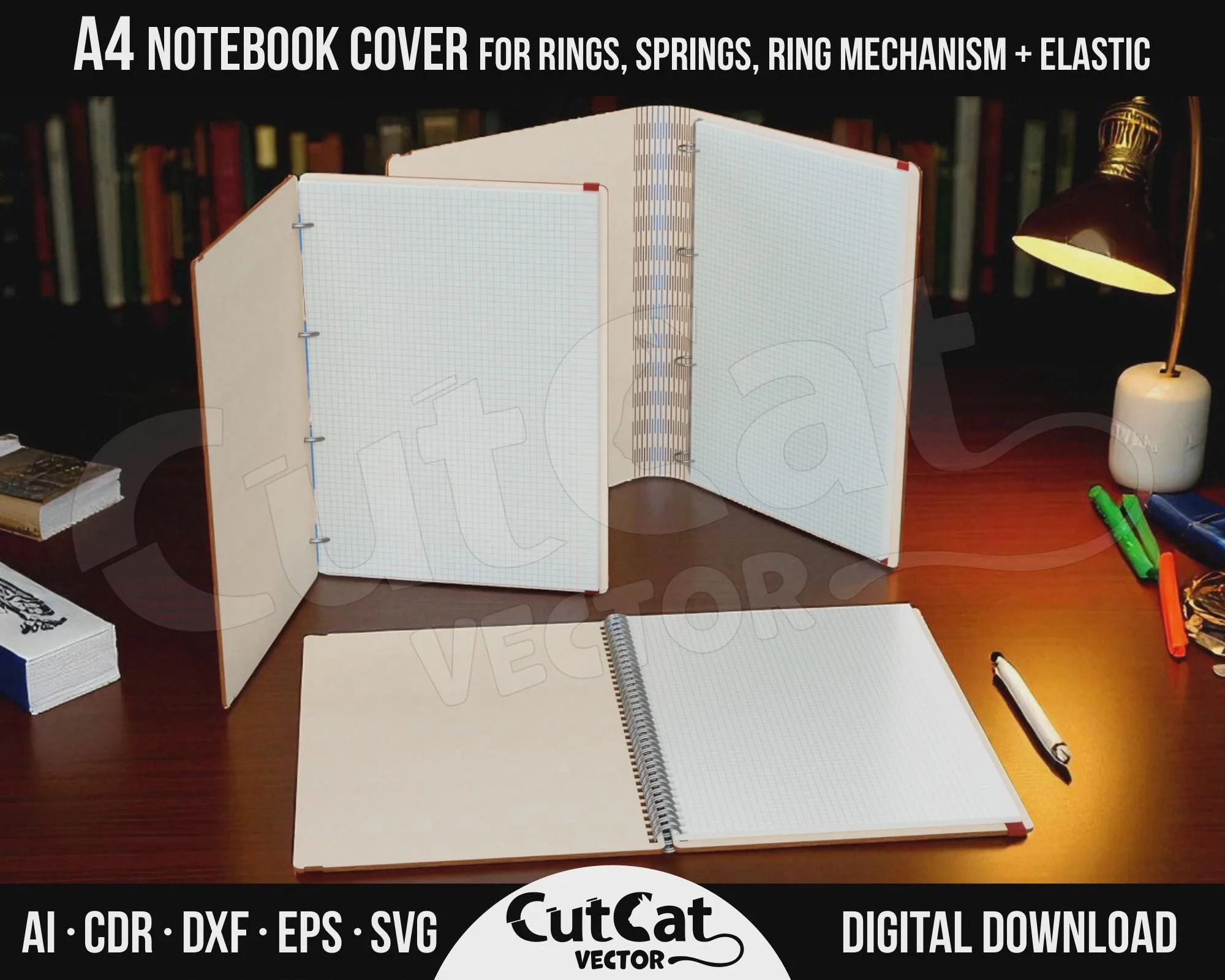 A4 Wooden Notebook Cover laser cut file – view 5