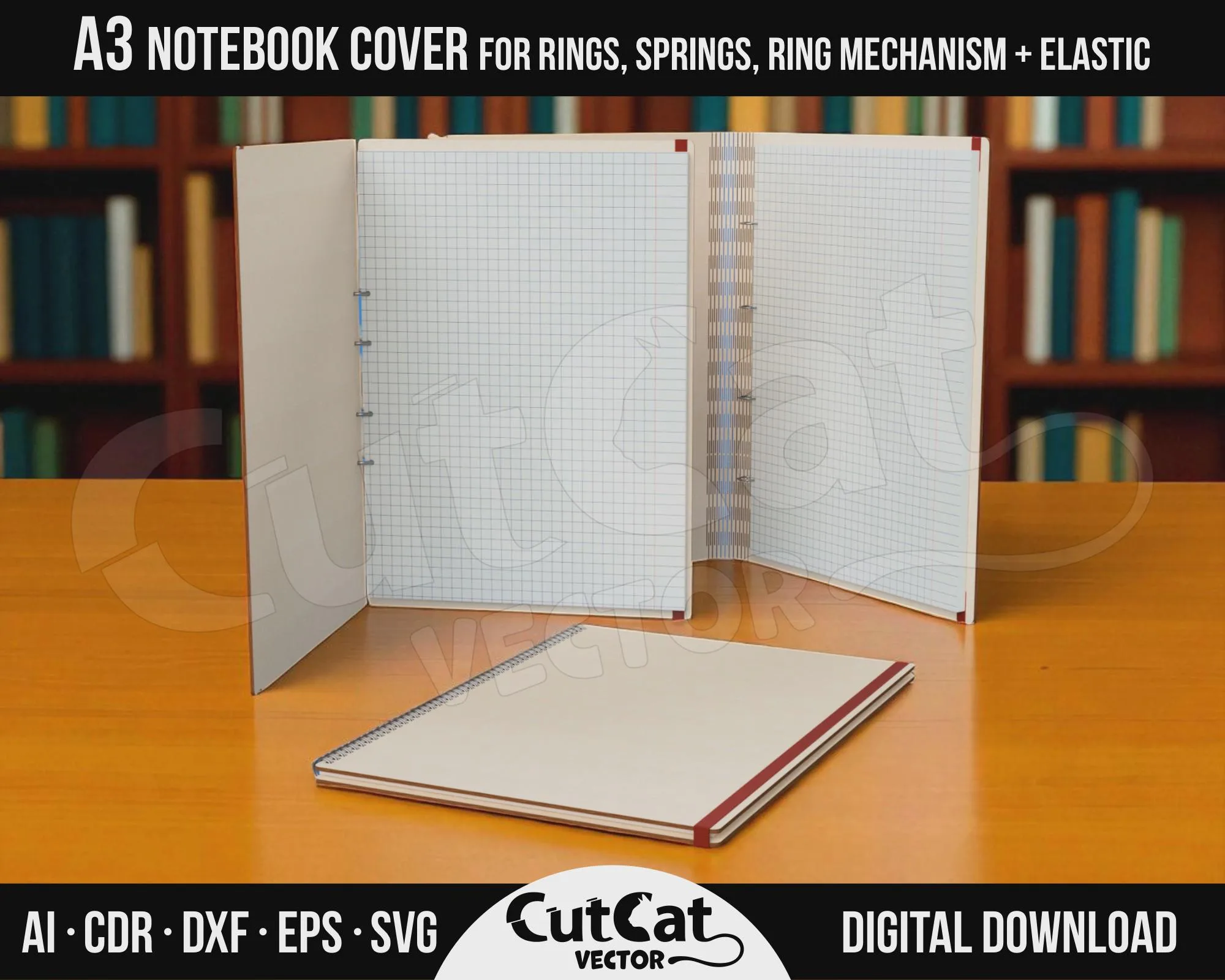 A3 Wooden Notebook Cover laser cut file