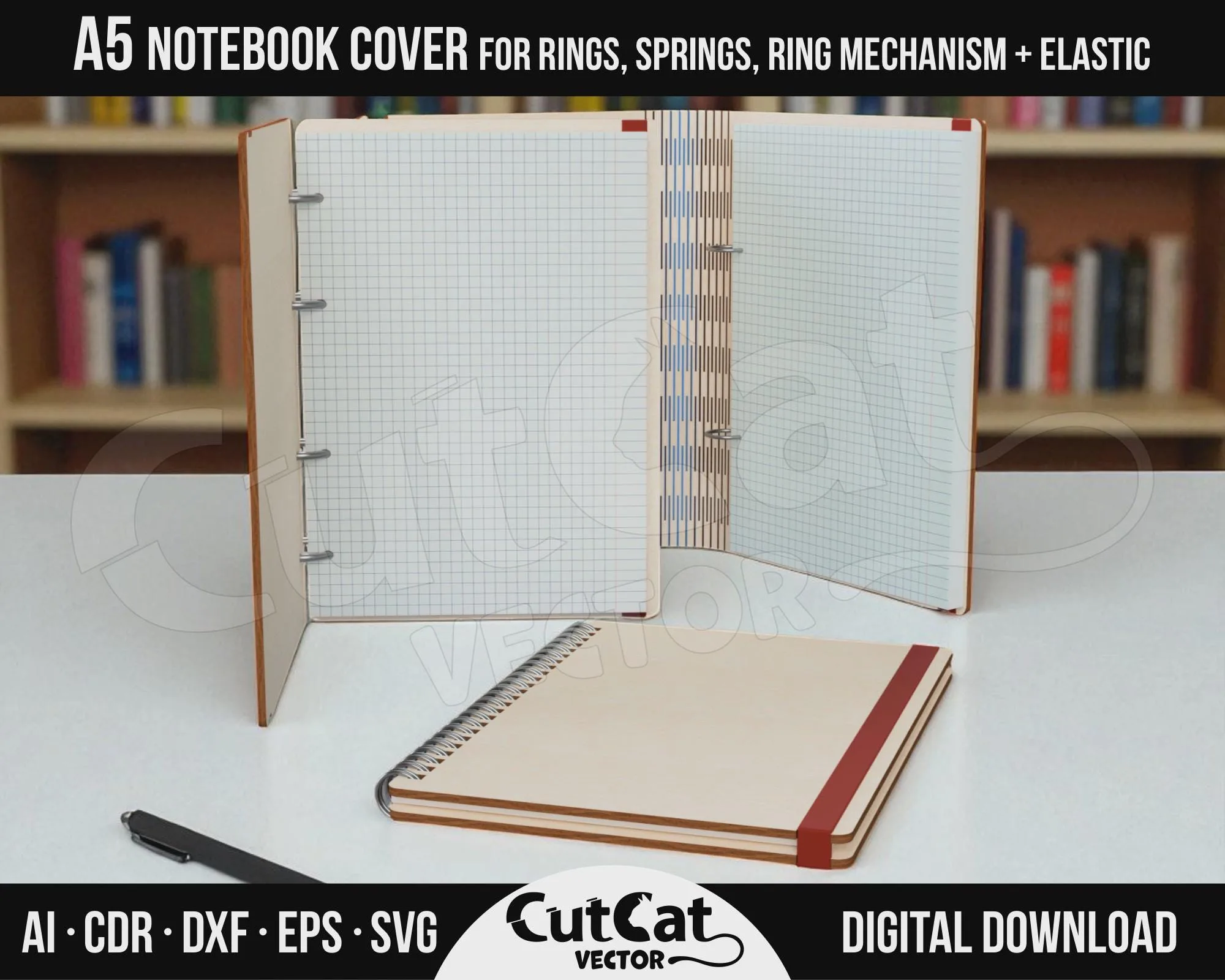 A5 Wooden Notebook Cover laser cut file