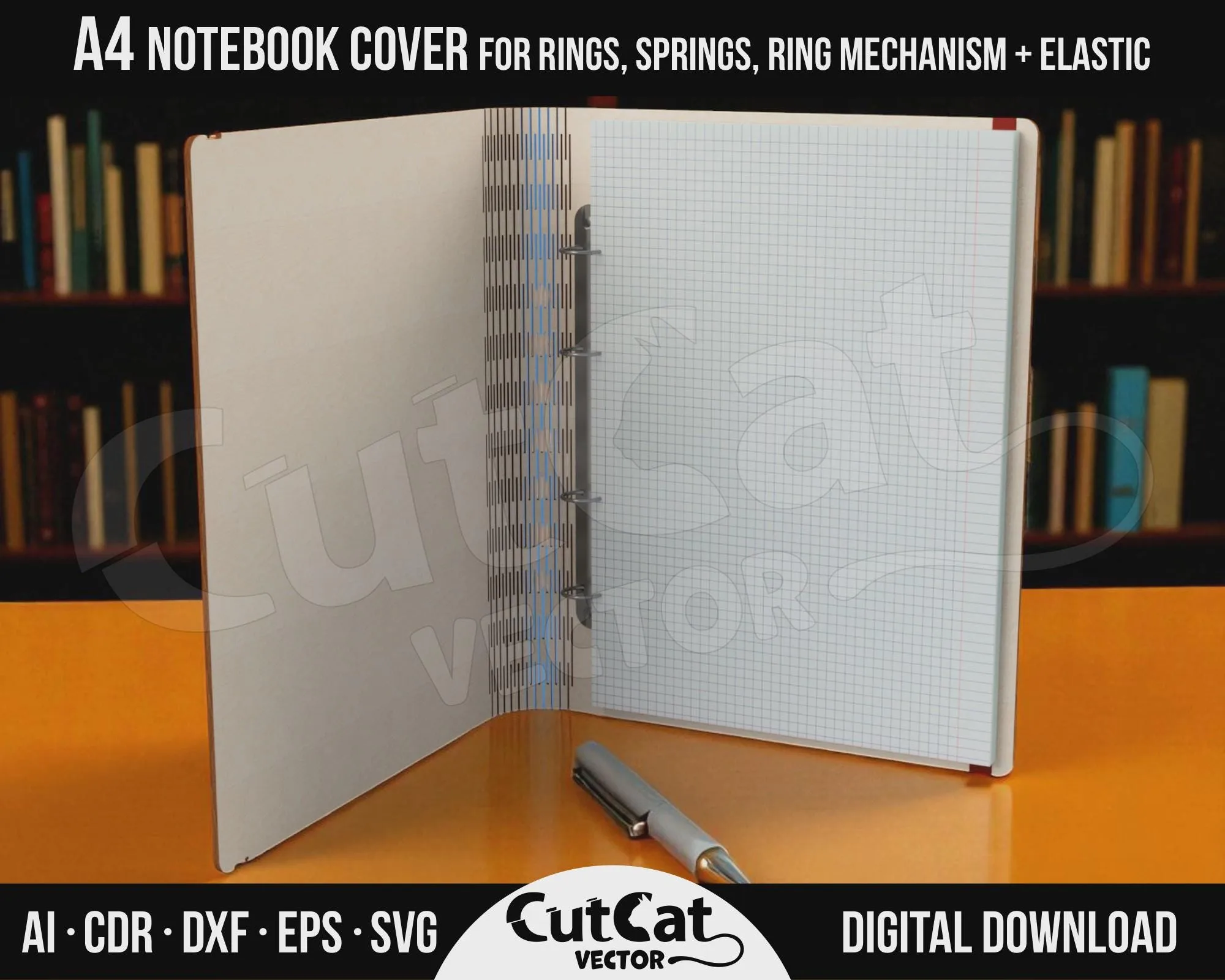 A4 Wooden Notebook Cover laser cut file – view 7