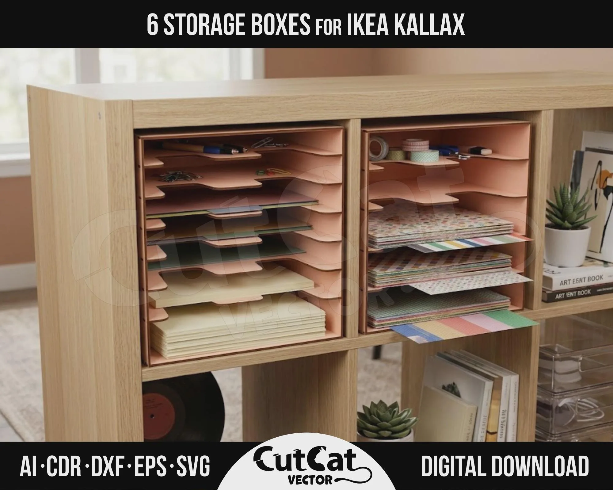 Kallax Paper Organizer laser cut file – view 3