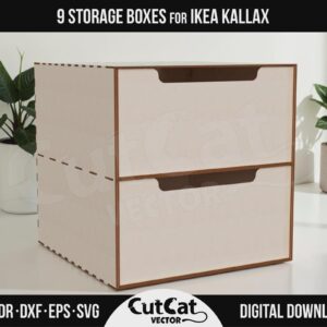 Kallax Two Drawer Chest laser cut file