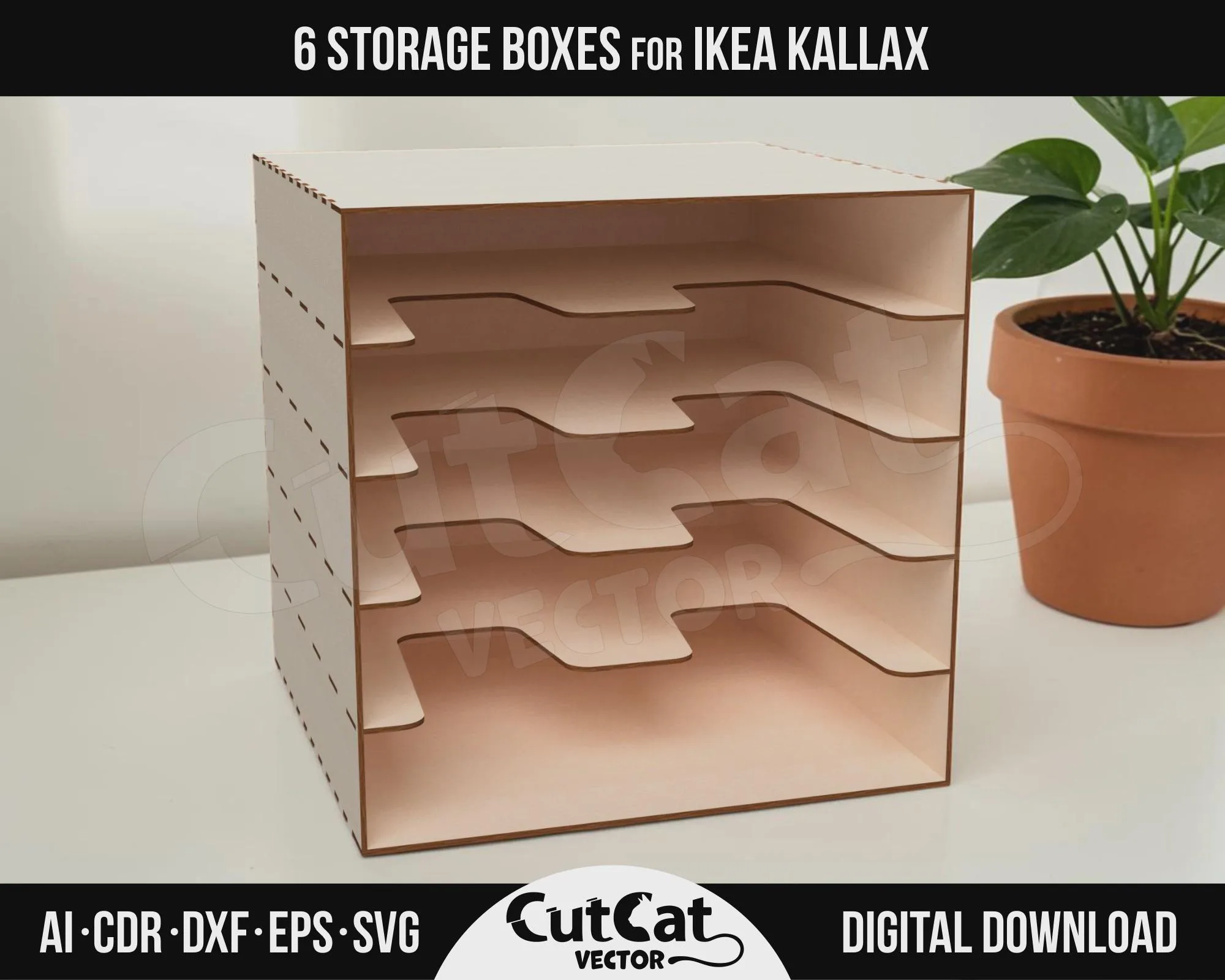Kallax Paper Organizer laser cut file