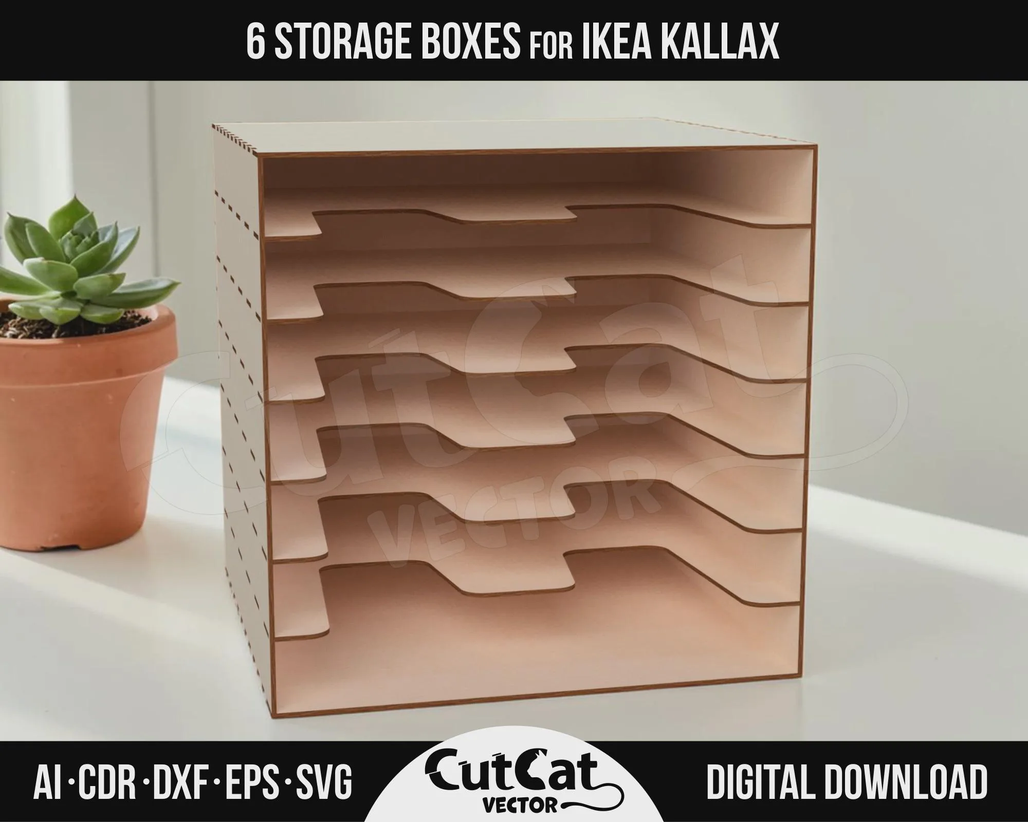 Kallax Paper Organizer laser cut file – view 2