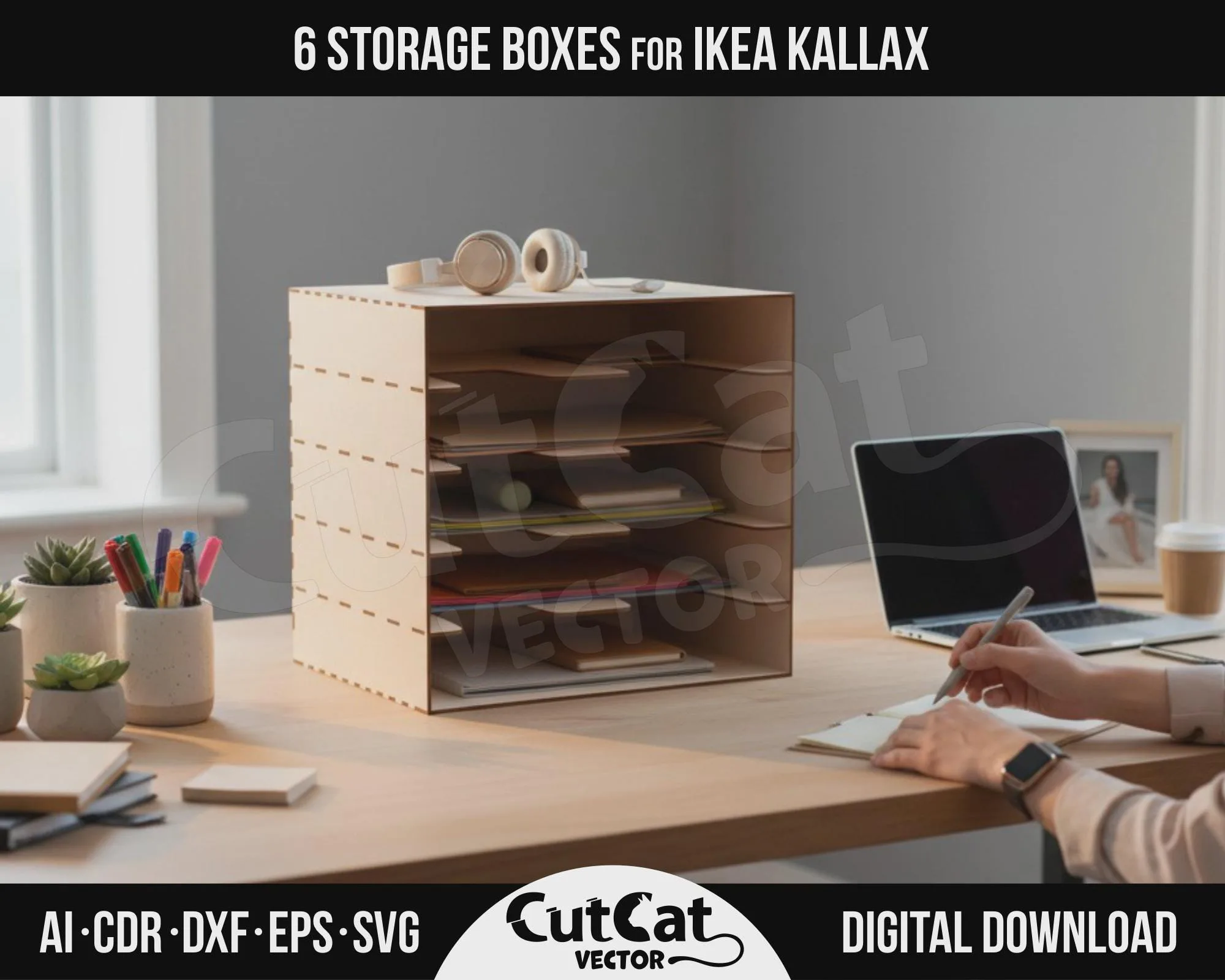 Kallax Paper Organizer laser cut file – view 5