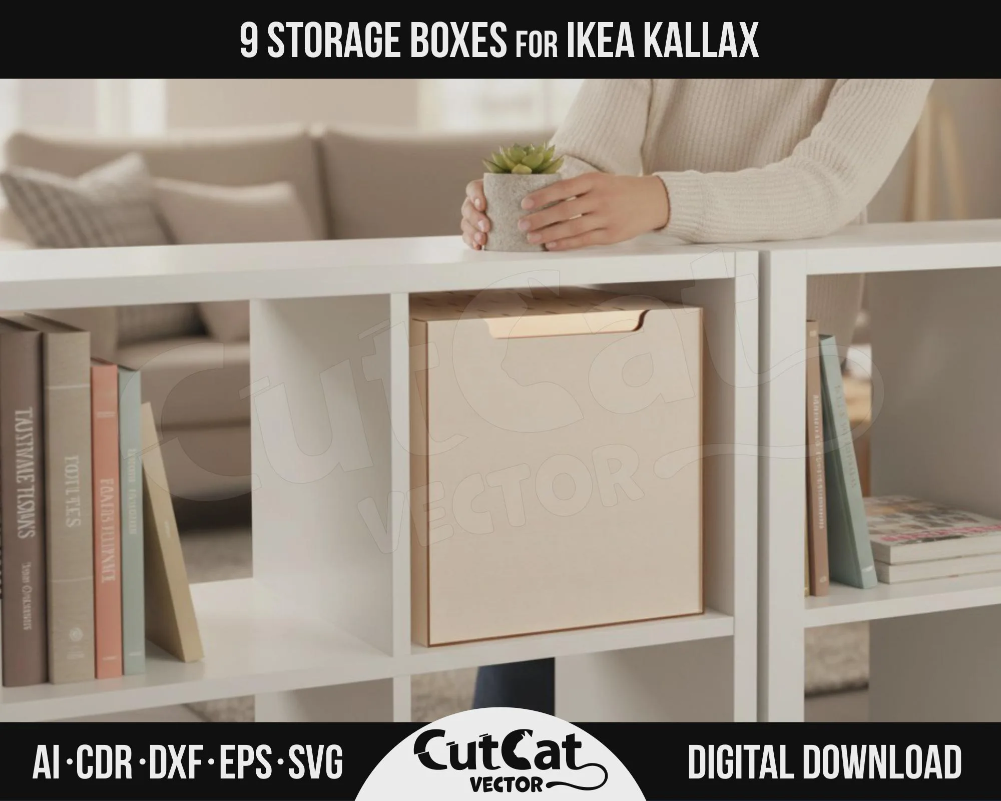 Kallax Storage Box laser cut file – view 4