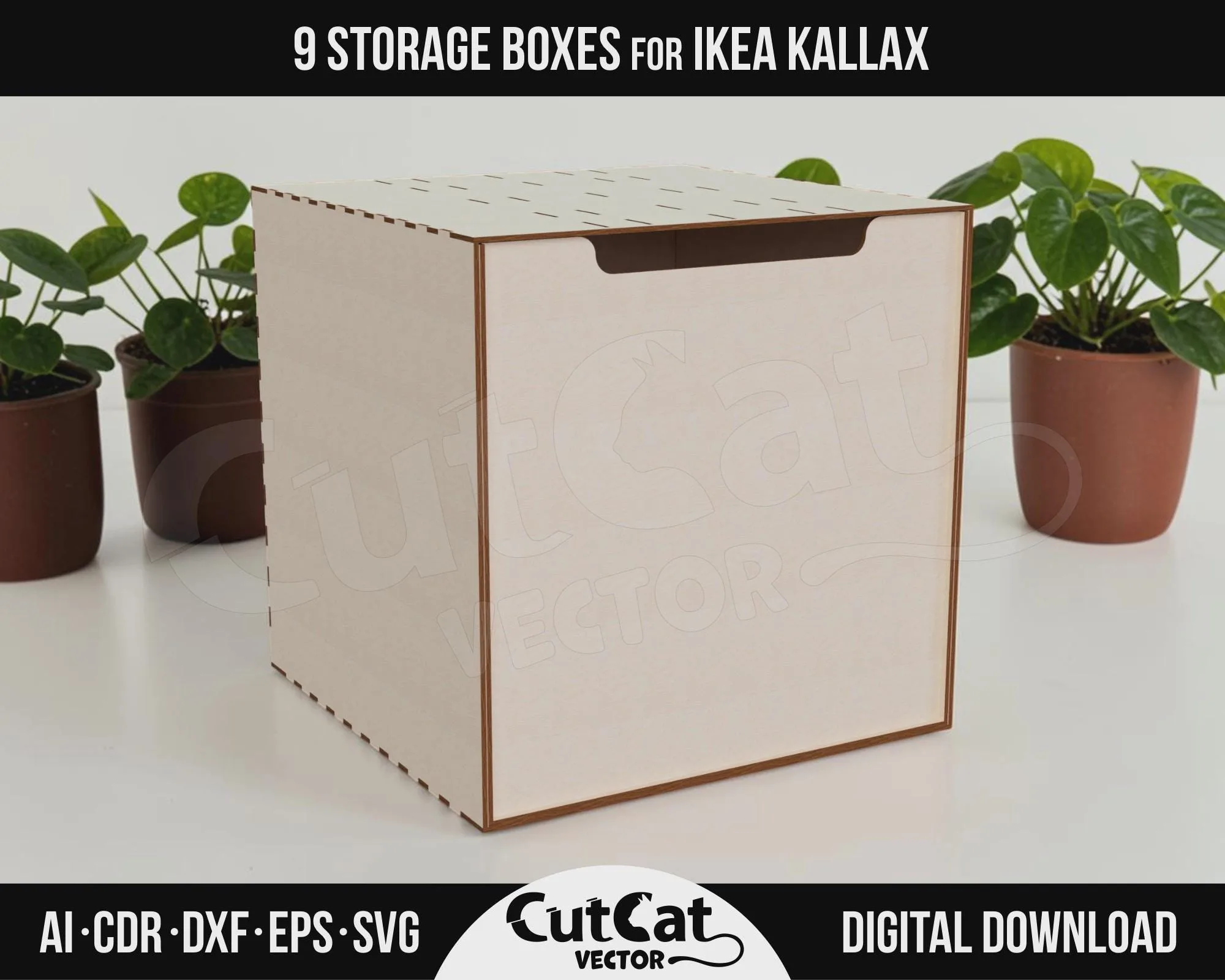 Kallax Storage Box laser cut file – view 2