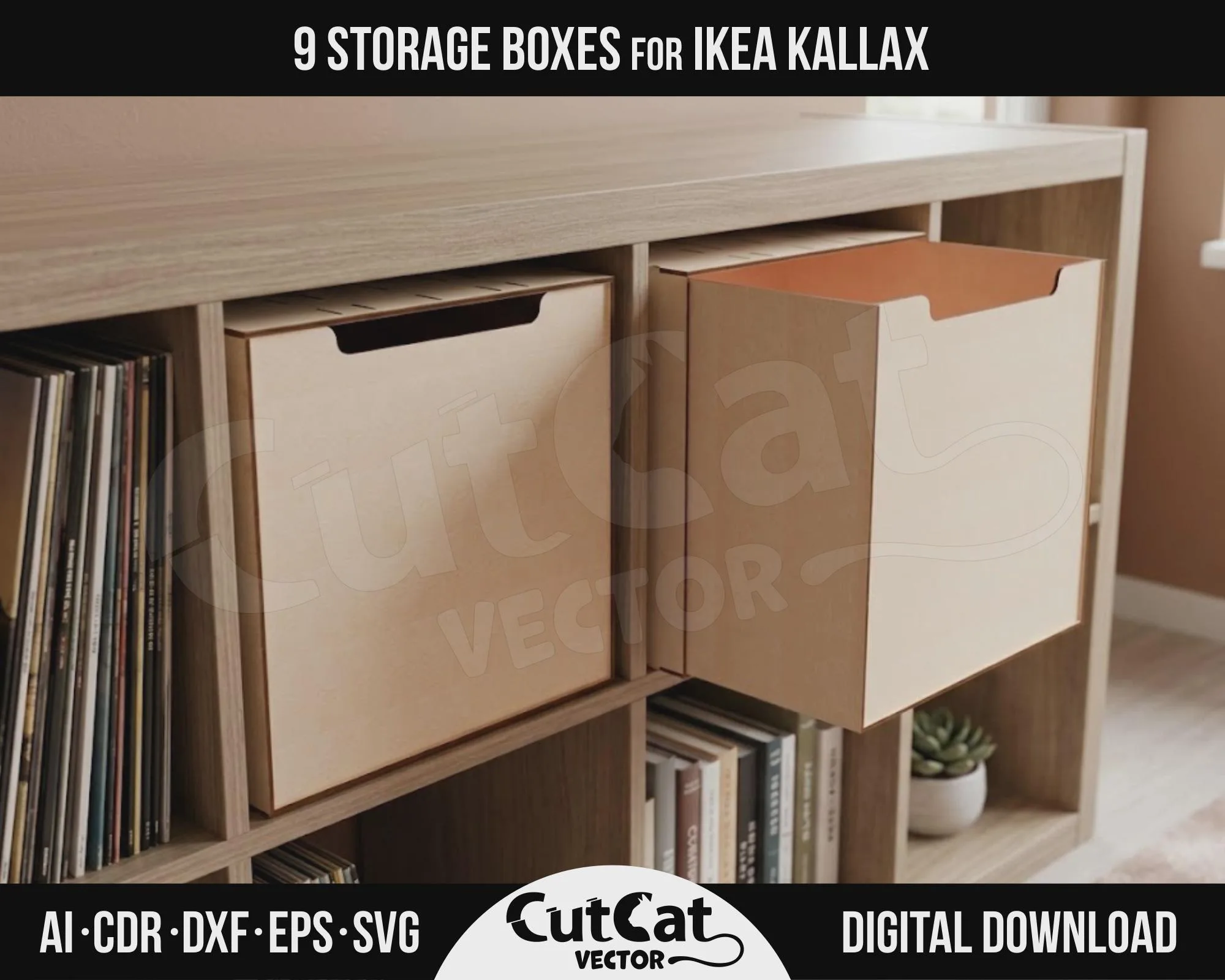 Kallax Storage Box laser cut file – view 3
