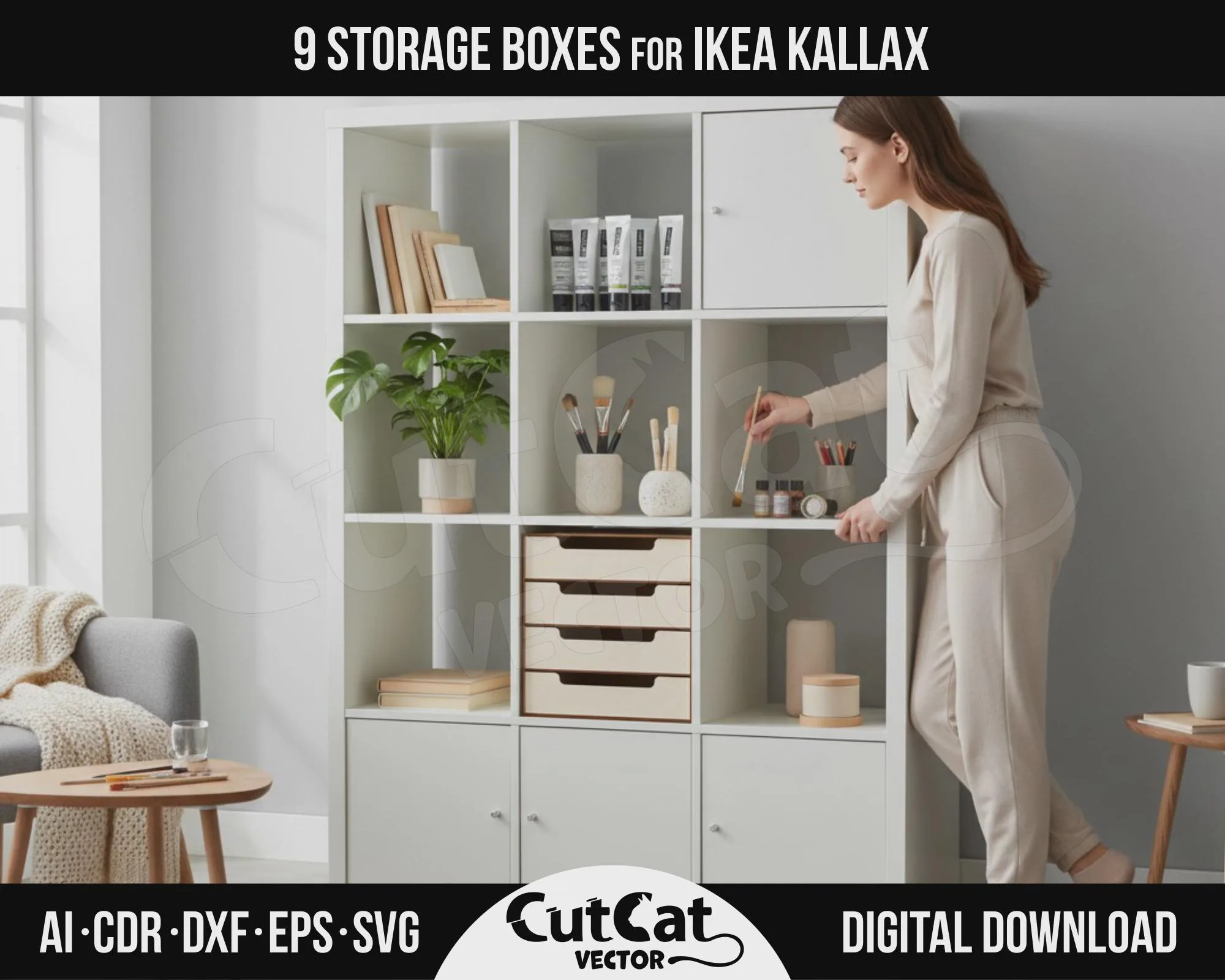 Kallax 4 Drawer Box laser cut file – view 2