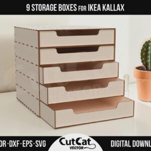 Kallax 5 Drawer Box laser cut file