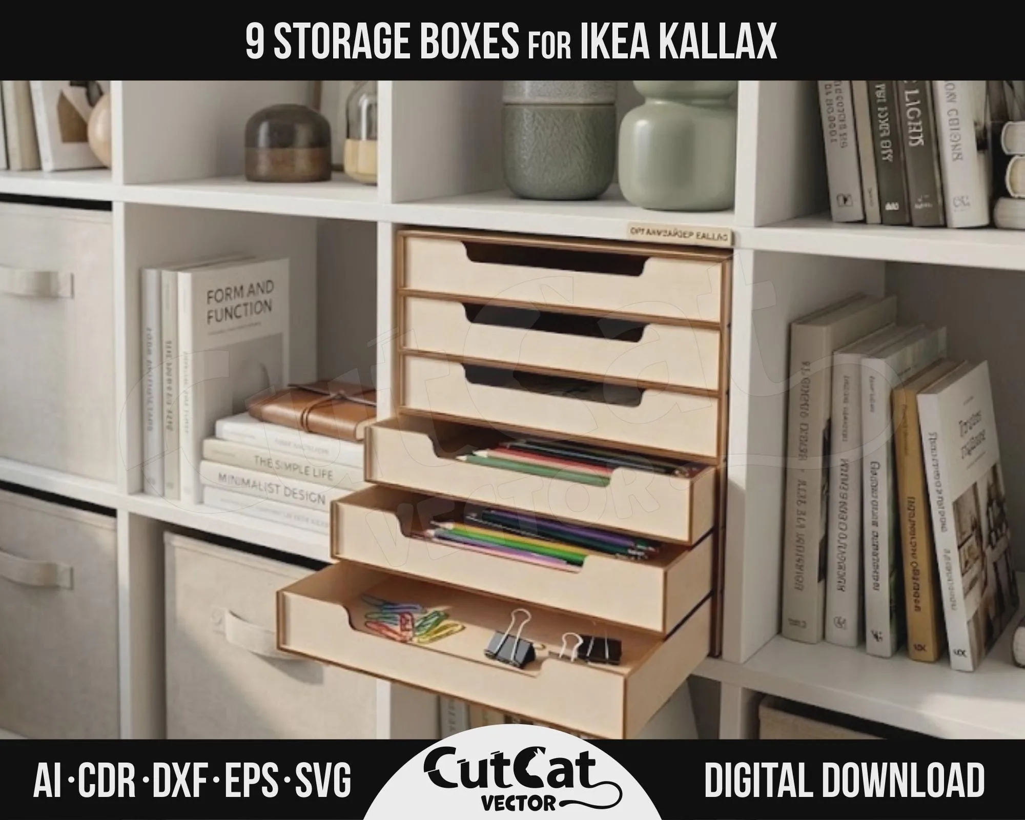 Kallax 6 Drawer Box laser cut file – view 4