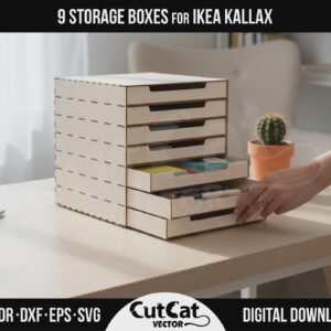 Kallax 7 Drawer Box laser cut file