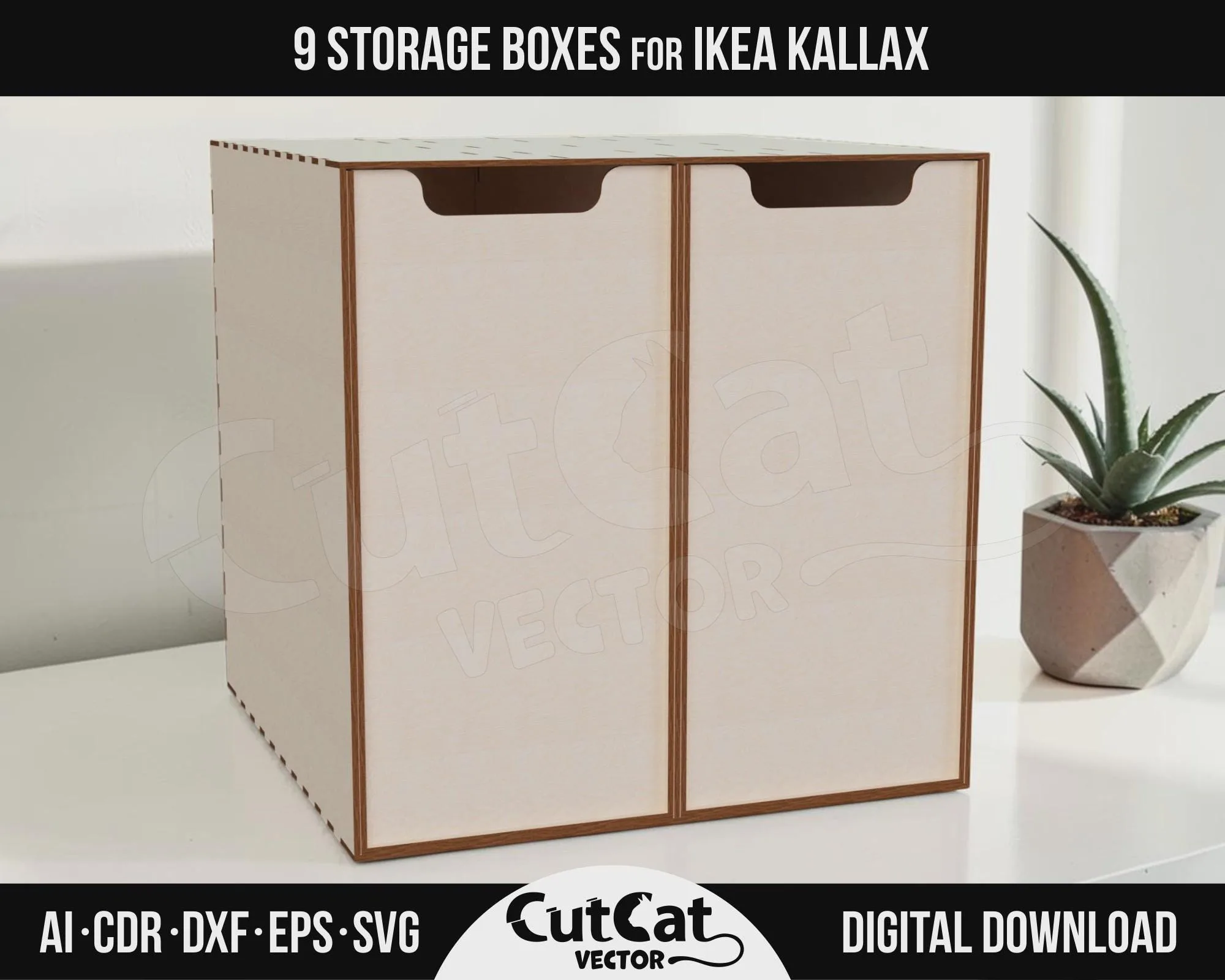Kallax 2 Drawer Box laser cut file – view 5