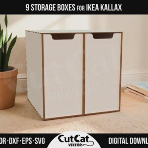 Kallax 2 Drawer Box laser cut file