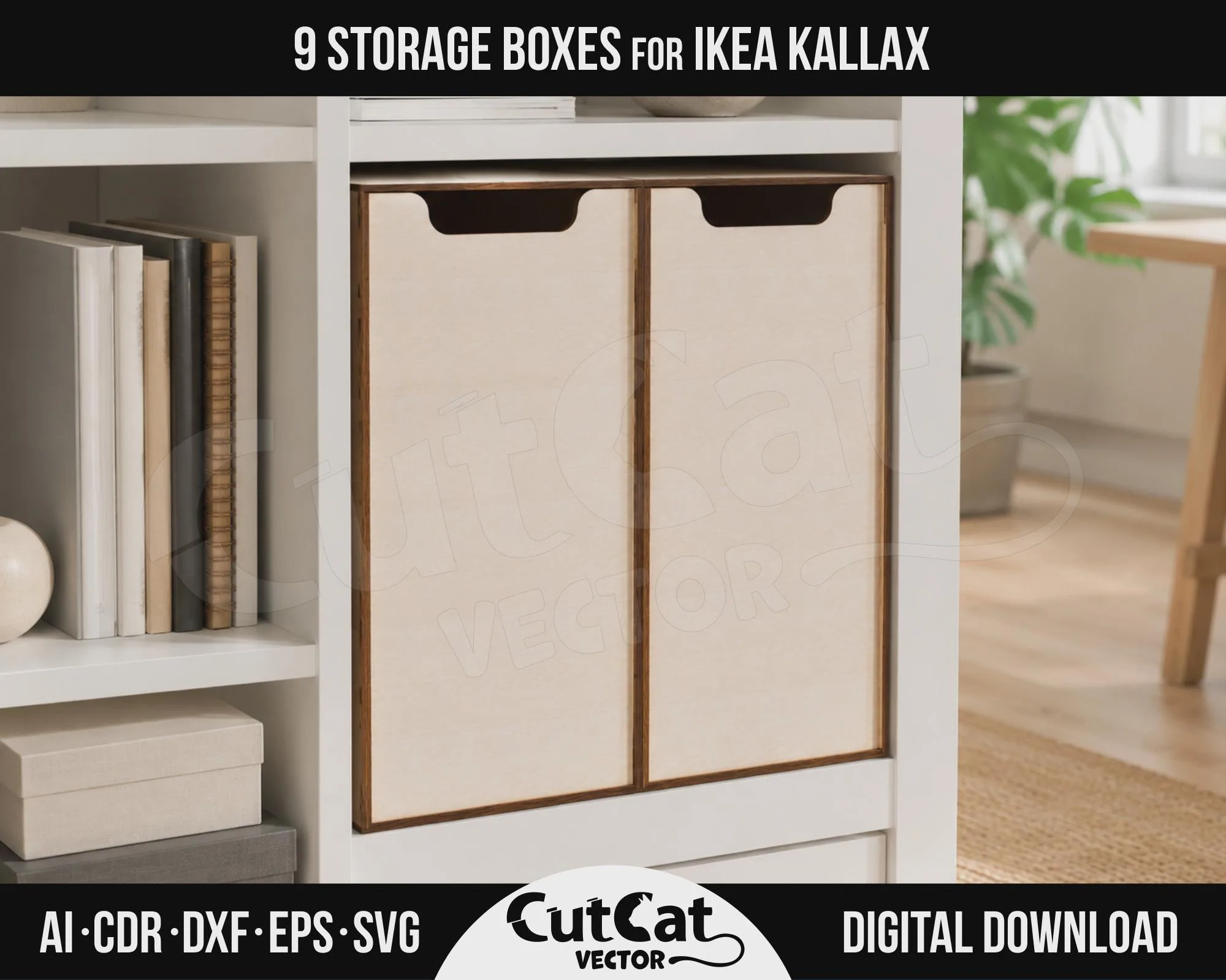 Kallax 2 Drawer Box laser cut file – view 3