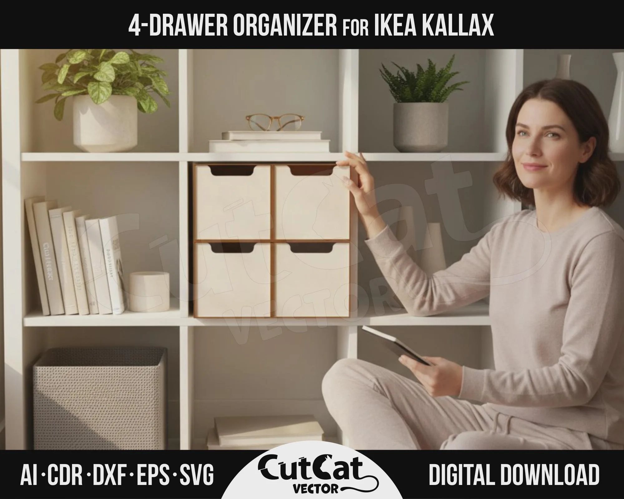 Kallax 4 Drawer Box laser cut file – view 2