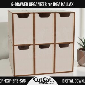 Kallax 6 Drawer Organizer laser cut file