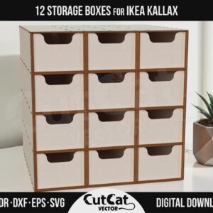 Kallax 12 Storage Box Organizer laser cut file