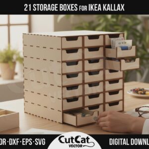 Kallax 21 Drawer Organizer laser cut file