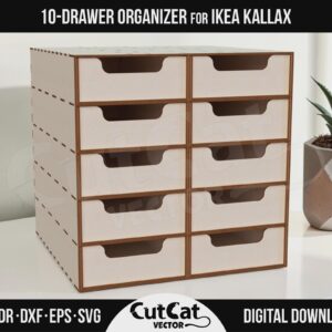Kallax 10 Drawer Organizer laser cut file