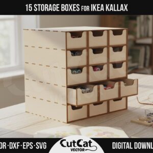 Kallax 15 Storage Box Organizer laser cut file